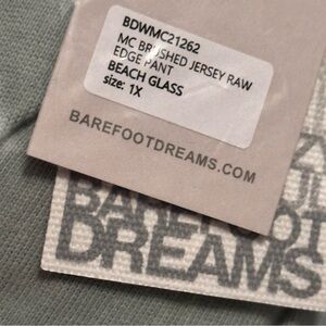 Barefoot Dreams Brushed Jersey Raw Edge Pant - 1X - Beach Glass NEW IN PACKAGE
